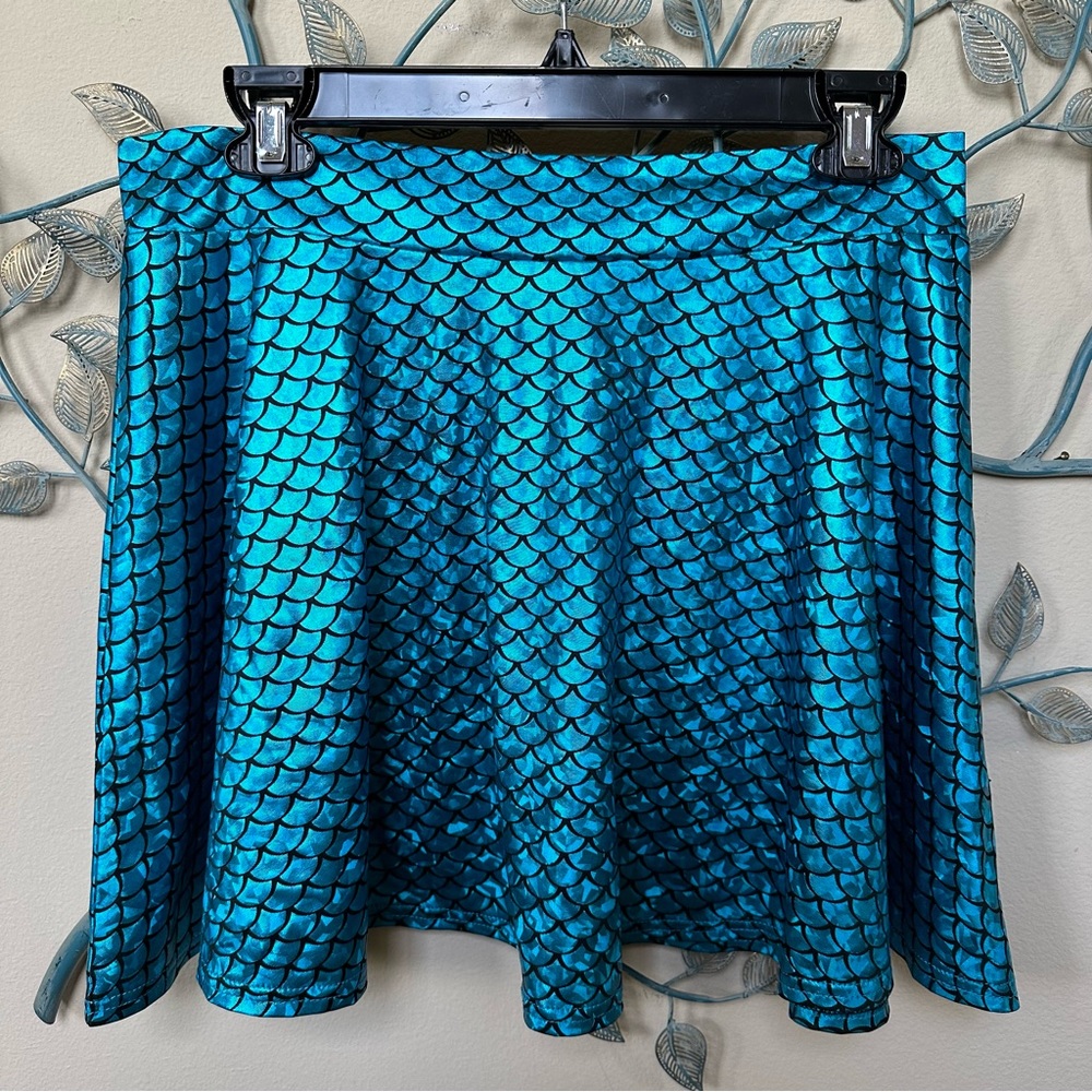Kate Kasin shimmery mermaid skater skirt Sz L EUC